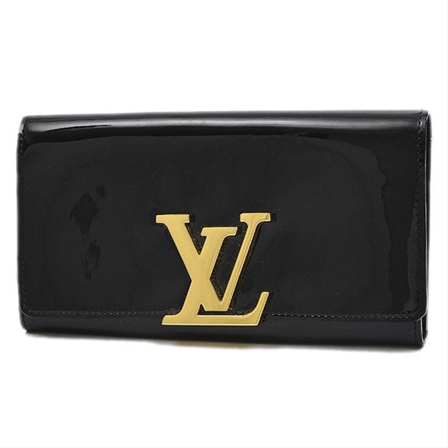 Louis Vuitton Black Noir Verni Portofeuil M61316 *initial Wallet