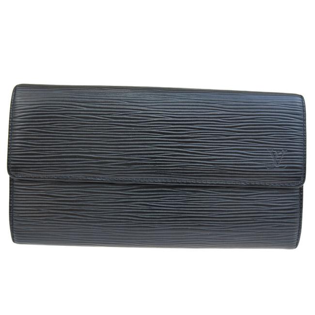 Louis Vuitton Black Porte Monnaie Credit Long Bifold Purse Wallet