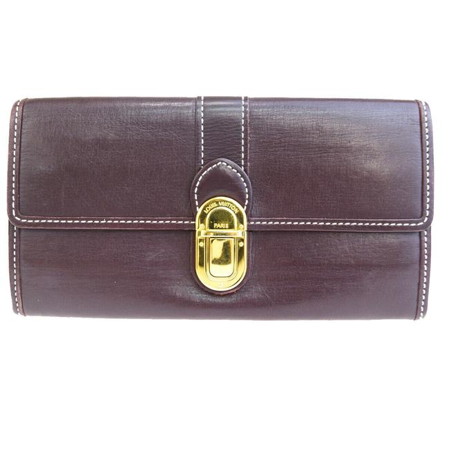 Louis Vuitton Bordeaux Sarah Cuir Long Bifold Utah Leather Wallet