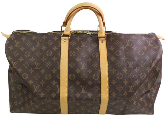 Louis Vuitton Boston Keepall 55 Brown Monogram Shc7 10511 WeekendTravel Bag