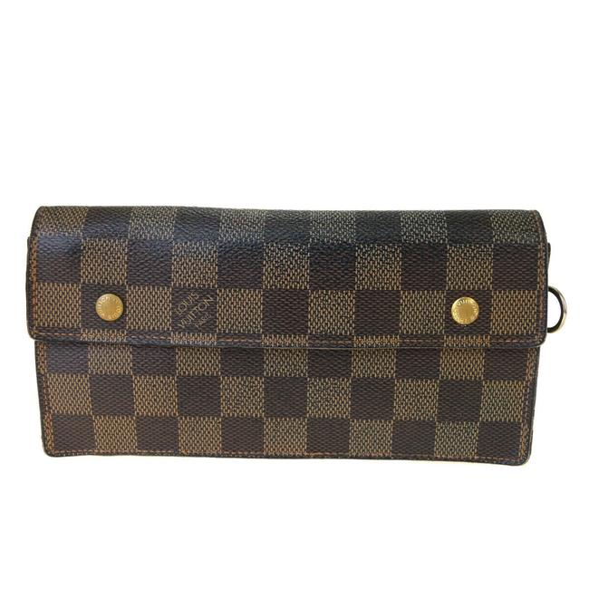 Louis Vuitton Brown Accordeon Bifold Purse Damier Leather Wallet