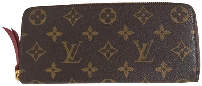 Louis Vuitton Brown Fuchsia Monogram Clemence Wallet