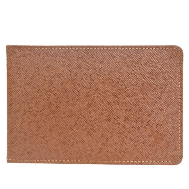 Louis Vuitton Brown Bifold Pass Card Case Leather France Wallet