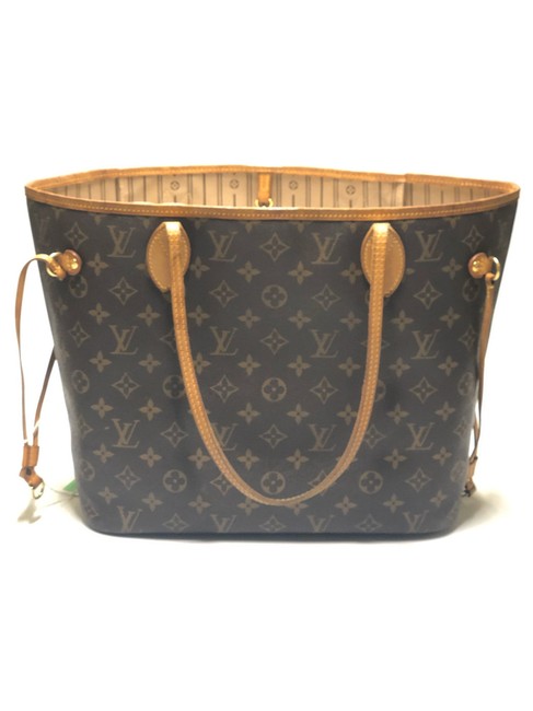 Louis Vuitton Neverfull Brown Coated Canvas Tote