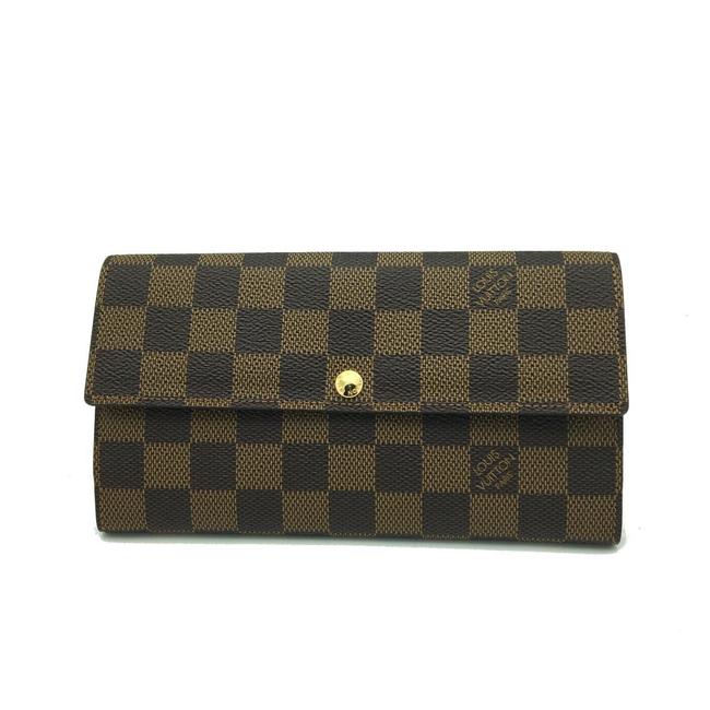 Louis Vuitton Brown Damier Canvas Sarah Long Men Women N61734 Wallet