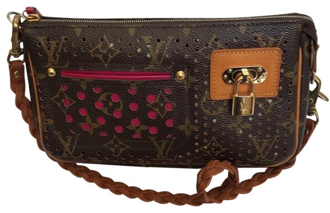 Louis Vuitton Brown Fuchsia Pochette Perforated Wallet