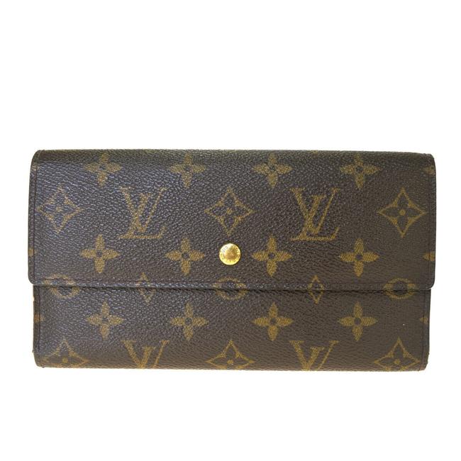 Louis Vuitton Brown International Long Trifold Monogram Wallet