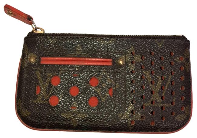 Louis Vuitton Brown Orange Pochette Mini Coin Wallet