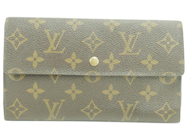 Louis Vuitton Brown Tresor Porte 39lk0110 Monogram Sarah Long Trifold Wallet