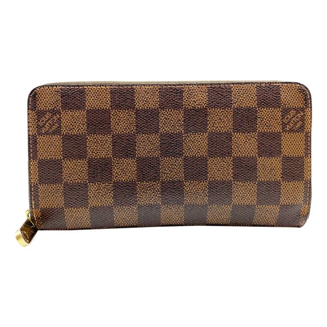 Louis Vuitton Brown Zippy N60015 Ebene Damier Long Wallet
