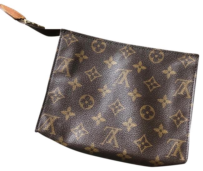 Louis Vuitton BrownTan Leather Clutch