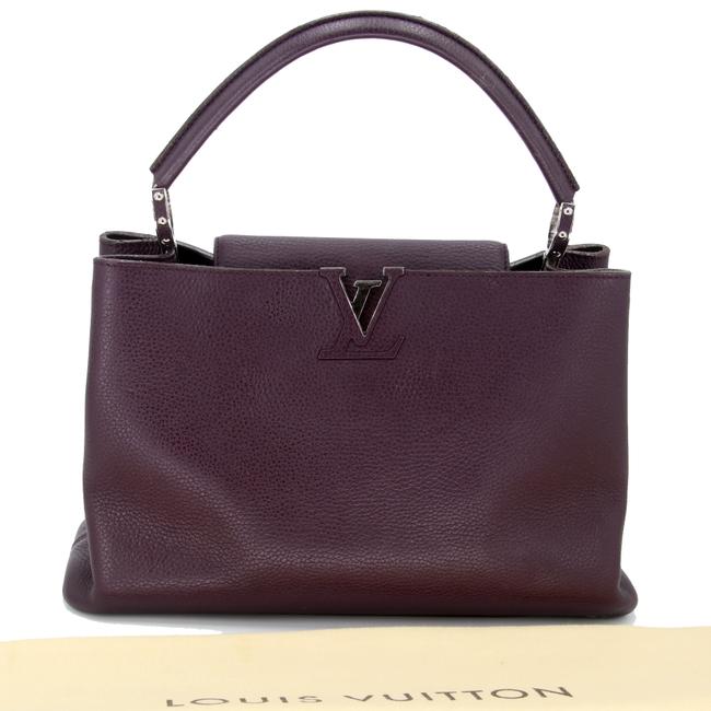 Louis Vuitton Capucines Grain Rare Purple Taurillon Leather Tote