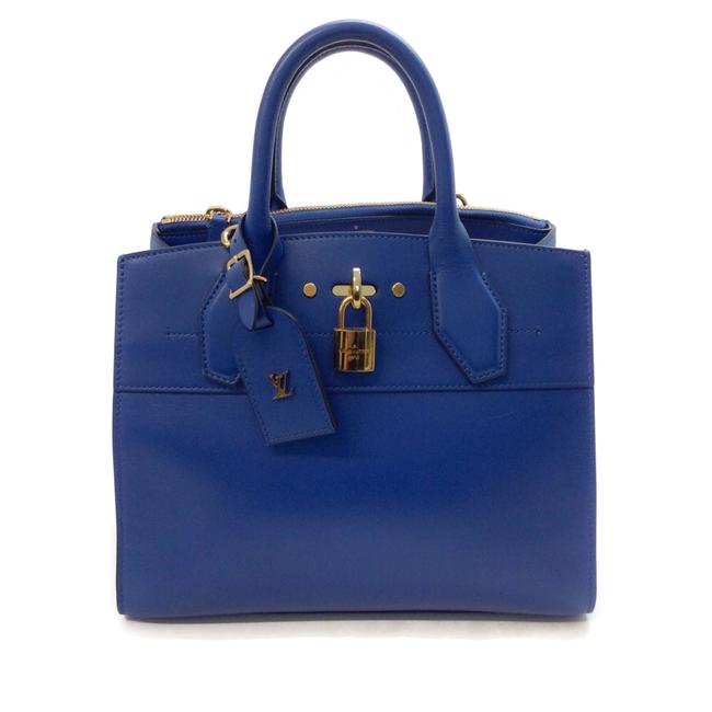 Louis Vuitton City Steamer Royal Blue Leather Satchel