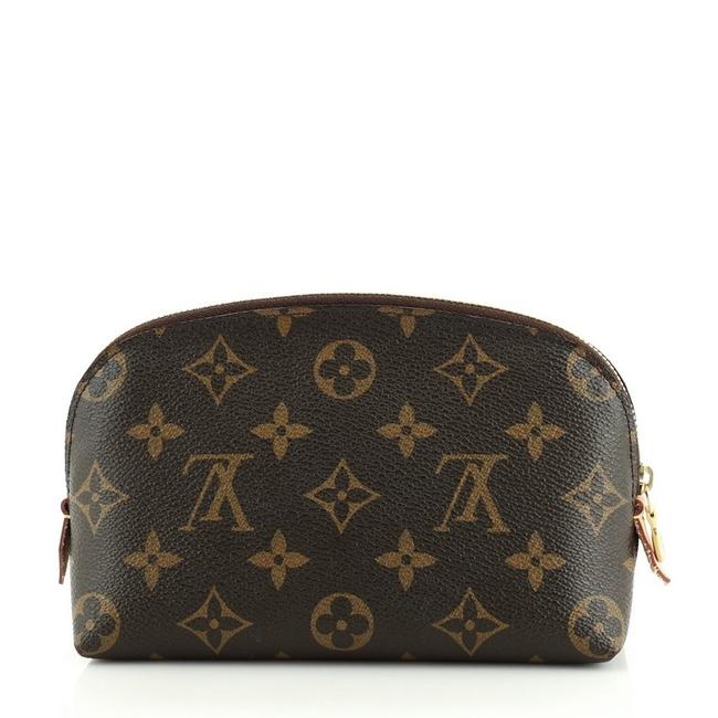 Louis Vuitton Cosmetic Pouch Brown Monogram Canvas Clutch