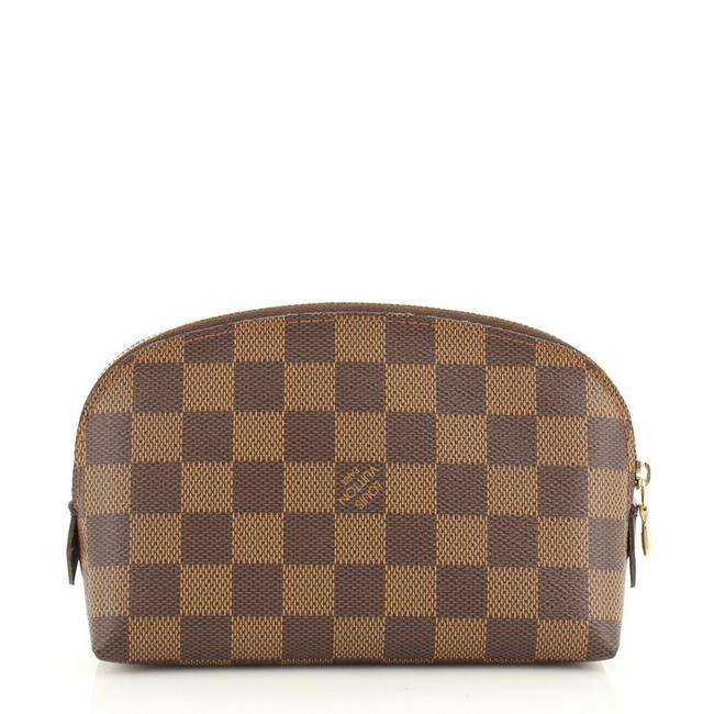 Louis Vuitton Cosmetic Pouch Damier Brown Coated Canvas Clutch