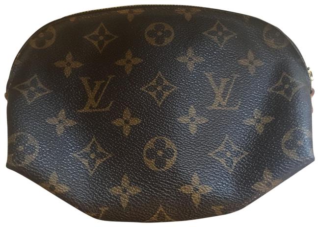 Louis Vuitton Cosmetic Pouch Monogram Coated Canvas Clutch
