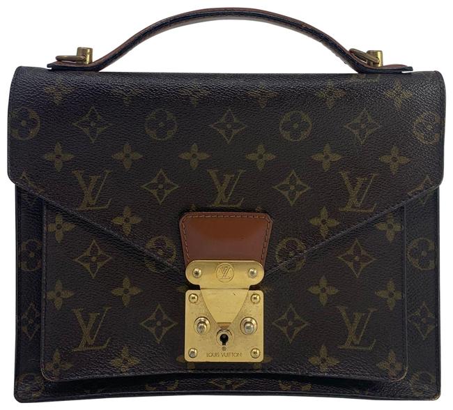 Louis Vuitton Crossbody Monceau Brown Monogram Canvas Satchel