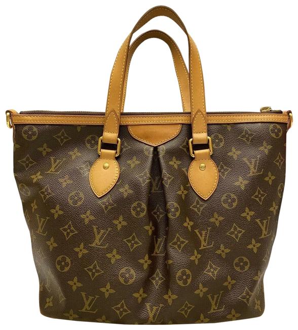 Louis Vuitton Crossbody Palermo Pm Shoulder Sr4101 Gold Brown Canvas Hobo Bag