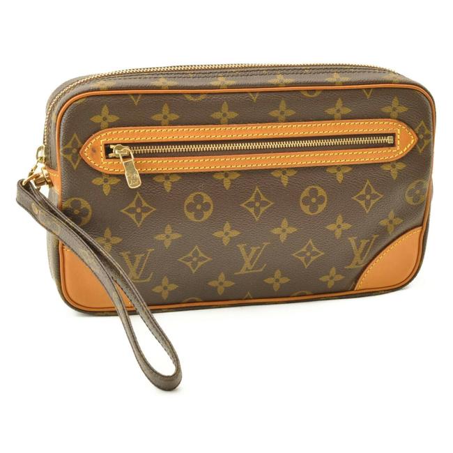 Louis Vuitton Dragonne Monogram Leather Clutch