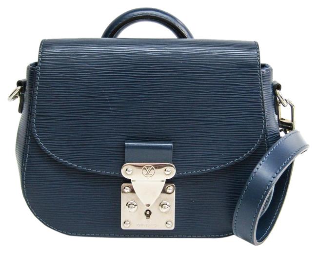 Louis Vuitton Eden Pm M40651 Women Handbag Blue Epi Leather Satchel