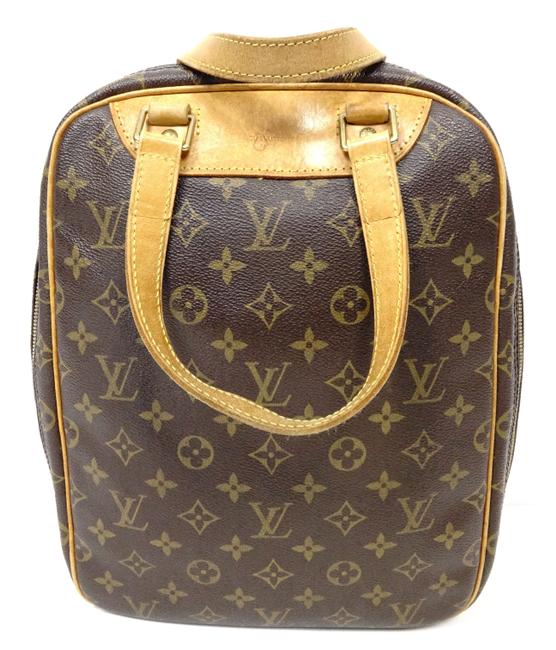 Louis Vuitton Excursion Leather Handbag Brown Monogram Tote