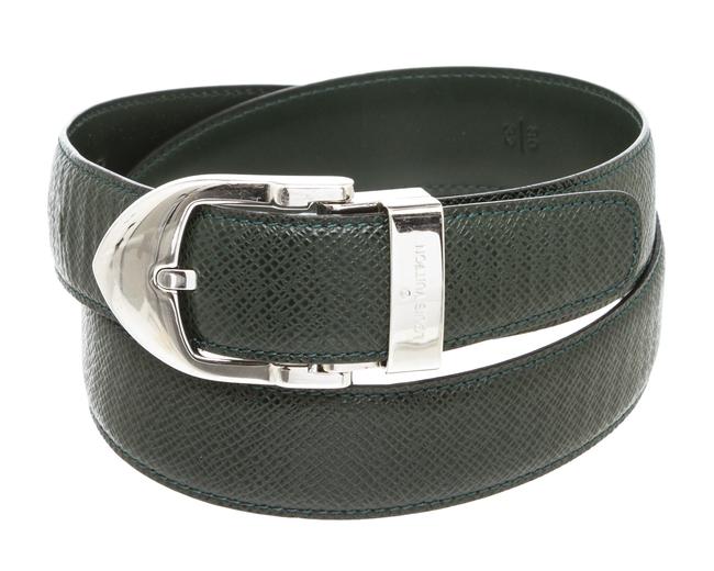Louis Vuitton Green Taiga Leather Classique 80 Belt