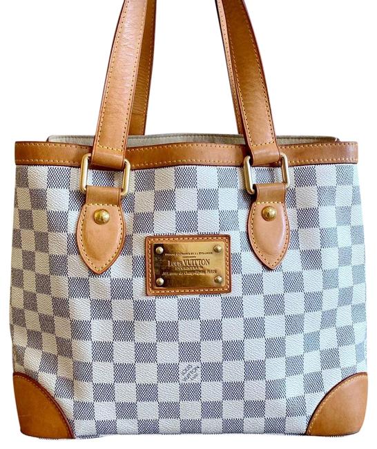 Louis Vuitton Hampstead Pm Damier Azur White Coated Canvas Tote