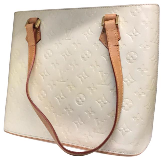 Louis Vuitton Houston Vernis Beige Calf Leather Satchel