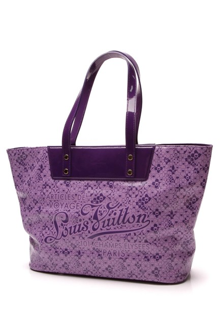 Louis Vuitton Limited Edition Cosmic Blossom Pm Violet Purple Vinyl Tote