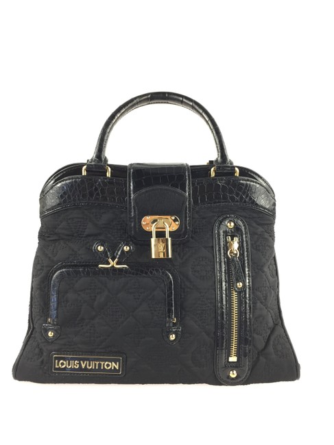 Louis Vuitton Linda Black Monogram Satin Satchel