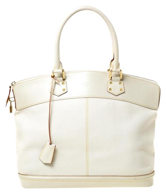 Louis Vuitton Lockit Suhali Gm Cream Leather Tote
