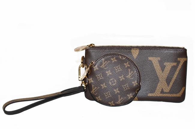 Louis Vuitton Lv And Brown Monogram GiantMonogram Mini Coated Canvas Wristlet