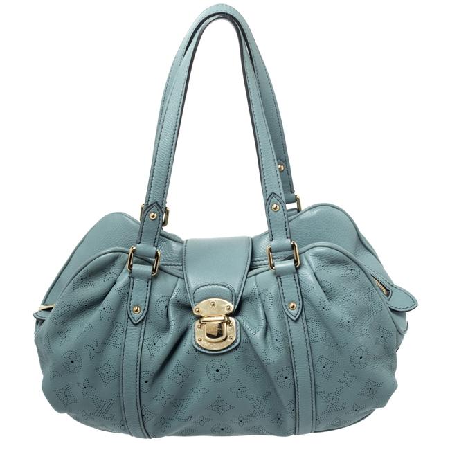 Louis Vuitton Mahina Ciel Lunar Pm Blue Leather Satchel