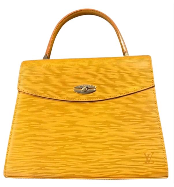 Louis Vuitton Malesherbes Handbag Mustard Yellow Cowhide Leather Satchel