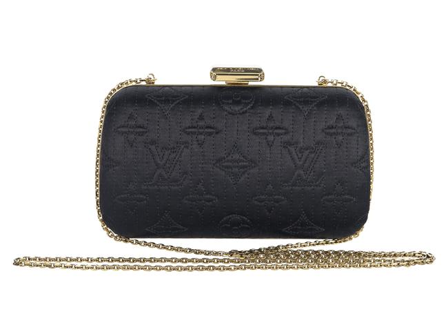 Louis Vuitton Monogram Black Satin Clutch