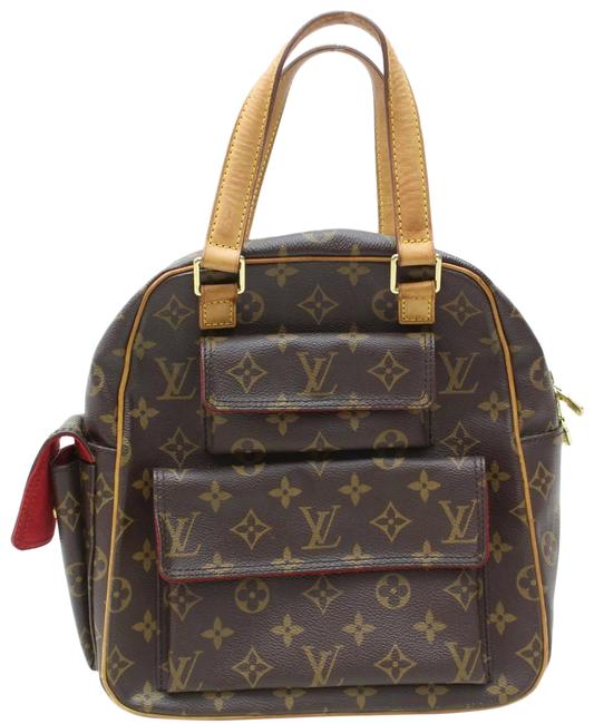 Louis Vuitton Monogram Excentri cite871632 Brown Coated Canvas Satchel