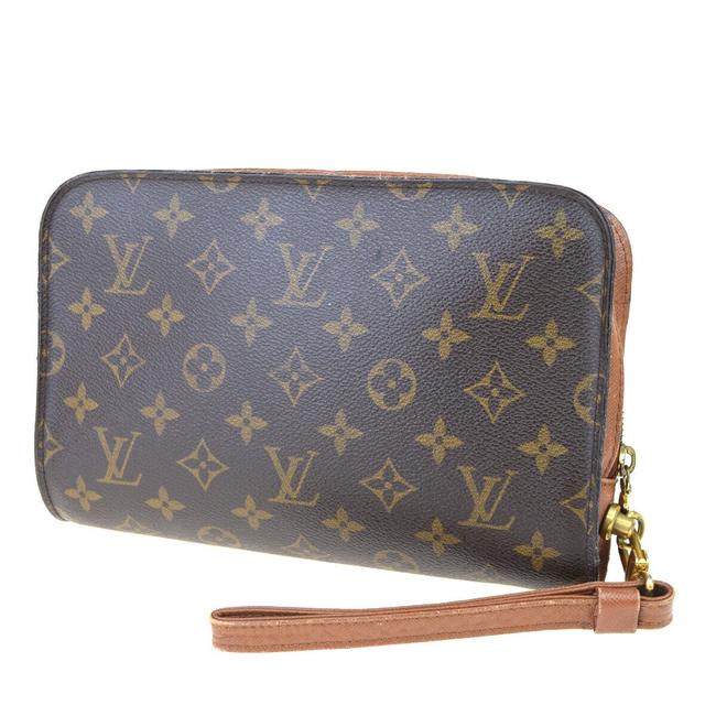 Louis Vuitton Monogram M51790 01fa054 Brown Leather Clutch