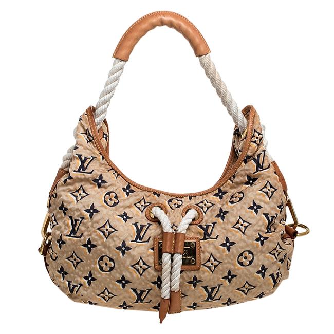Louis Vuitton Nylon Limited Edition Bulles Mm Tan Monogram Hobo Bag