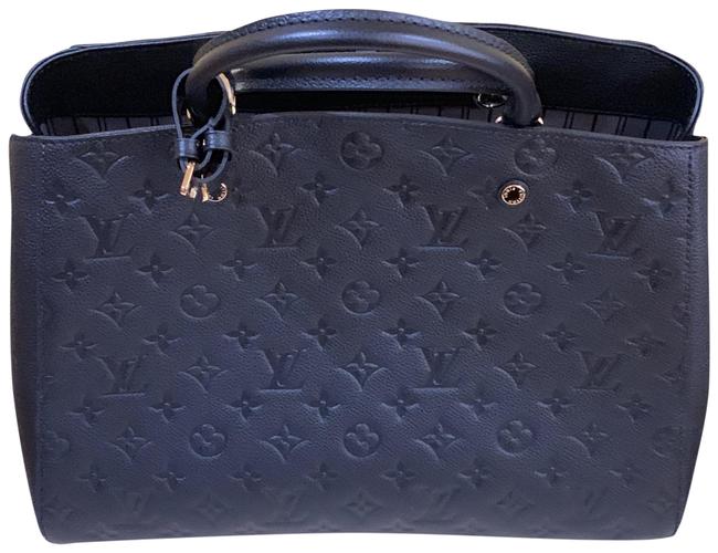Louis Vuitton Montaigne Noir #m41069 Black Empreinte Leather Satchel