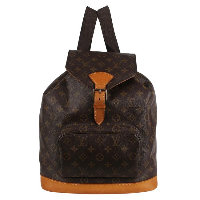 Louis Vuitton Montsouris Gm 7840 Brown Canvas Backpack