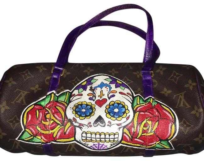 Louis Vuitton Papillon Custom Painted Lv Leather Satchel