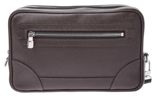 Louis Vuitton Pavel M31148 Men Second Grizzly Taiga Leather Clutch