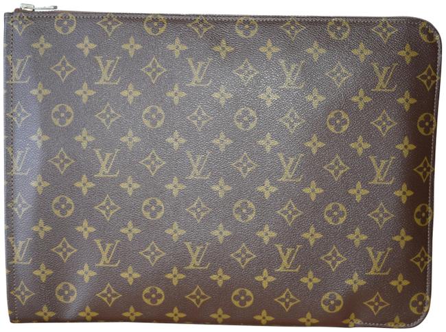 Louis Vuitton Poche Business Brown Monogram Canvas Clutch