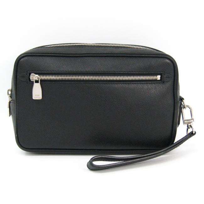 Louis Vuitton Pochette Kasai M33424 Men Noir Taiga Leather Clutch