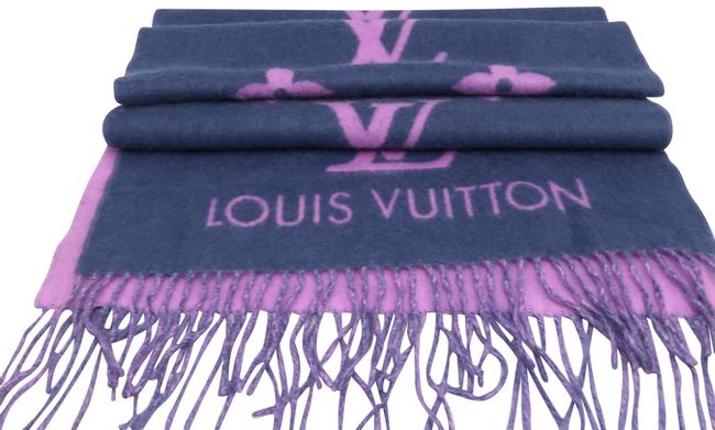 Louis Vuitton Purple grey Cashmere Reykjavik ScarfWrap