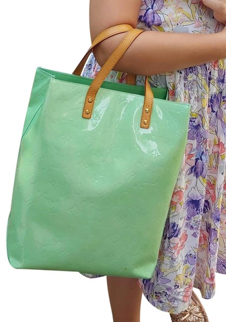 Louis Vuitton Reade Mm Green Vernis Leather Tote