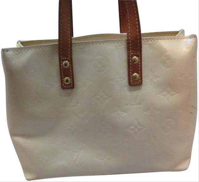 Louis Vuitton Reade Pm M91336 Handbag Pearl Monogram Vernis Satchel