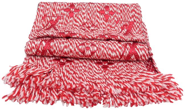 Louis Vuitton Red and White Logomania ScarfWrap