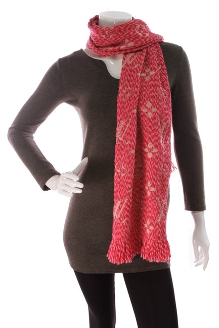 Louis Vuitton Red Logomania Mix Rose ScarfWrap