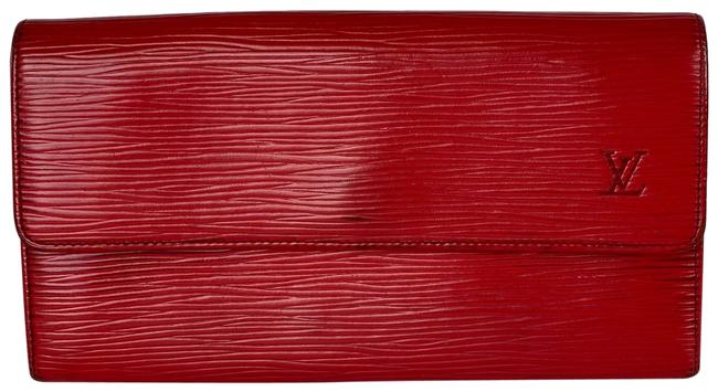 Louis Vuitton Red Long Leather Sarah 7lav60 Wallet